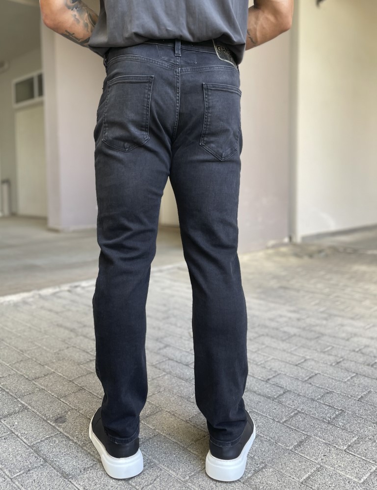 Ανδρικό μαύρο ξεβαμμένο τζιν σε ίσια γραμμή GB5571 φωτογραφία